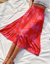 Printed Elastic Waist Skirt