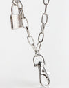 Double Layered Iron Chain Belt with Lock Charm