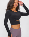 Long Sleeve Cropped Top With Sports Strap