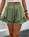 Tied Layered High Waist Shorts