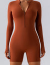 Half Zip Long Sleeve Active Romper