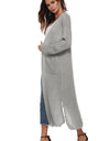Long Sleeve Open Front Buttoned Cardigan