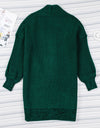 Woven Right Heathered Open Front Longline Cardigan