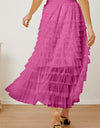 Ruched High Waist Tiered Skirt