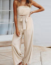 Tied Cutout Tube Wide Leg Jumpsuit
