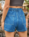 High-Waist Denim Shorts with Pockets