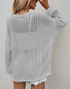 Openwork Button Front Cardigan