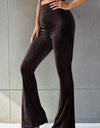 Ribbed High Waist Flare Pants