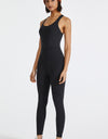 Crisscross Back Wide Strap Active Jumpsuit