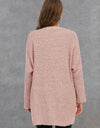 Pocketed Open Front Long Sleeve Cardigan