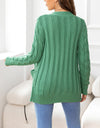 Button Down Cable-Knit Cardigan