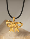 18K Gold-Plated Bow Pendant Necklace