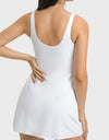 Square Neck Sports Tank Dress with Full Coverage Bottoms