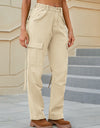 Mid-Rise Waist Straight Jeans with Pockets