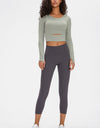 Long Sleeve Cropped Top With Sports Strap