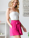 Heimish Full Size Texture High Waist Tied Shorts