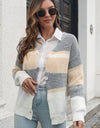 Color Block Button Down Cardigan