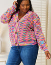 Woven Right V-Neck Long Sleeve Cardigan