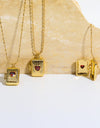 Heart Zircon Box Pendant Copper Necklace