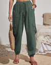 Drawstring Joggers with Cargo Pockets