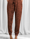 Full Size Leopard Drawstring Pocketed Pants