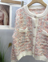 Heathered Button Up Long Sleeve Cardigan