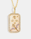 Rhinestone Constellation Pendant Copper Necklace