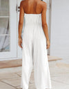 Tied Cutout Tube Wide Leg Jumpsuit