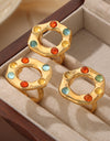 Titanium Steel Glass Bead Ring