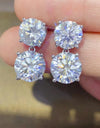 10 Carat Moissanite 925 Sterling Silver Earrings
