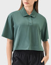 Half Button Short Sleeve Active T-Shirt