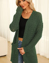 Open Front Dropped Shoulder Cardigan with Pockets