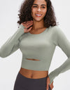 Long Sleeve Cropped Top With Sports Strap