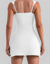 Square Neck Sleeveless Slit Mini Active Dress