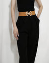 Geometric Buckle Elastic Wide Belt
