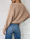 Button Up V-Neck Long Sleeve Cardigan