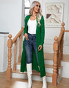 Cable-Knit Open Front Cardigan with Pockets