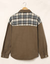 Plaid Collared Denim Jacket