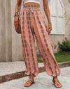 Tied Printed High Waist Pants