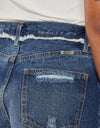 Kancan Distressed Button Fly Denim Shorts