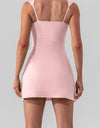 Square Neck Sleeveless Slit Mini Active Dress