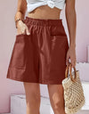 Full Size Pocketed Elastic Waist Shorts