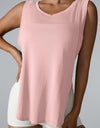 Slit Round Neck Active Tank