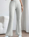 Basic Bae Full Size Ribbed High Waist Flare Pants