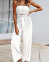 Tied Cutout Tube Wide Leg Jumpsuit