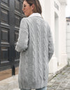 Open Front Cable-Knit Cardigan