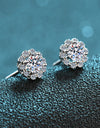 Moissanite Floral-Shaped Stud Earrings