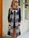 Plaid Open Front Sleeveless Cardigan with Pockets