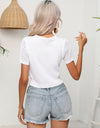 Round Neck Short Sleeve Knit Top