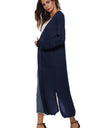 Long Sleeve Open Front Buttoned Cardigan